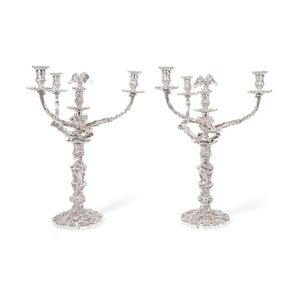 Candélabre de luxe à 5 bras en métal argenté, élégant centre de table pour mariage, porte-bougie pilier pour décoration d'événements et d'hôtels - Product Image 2