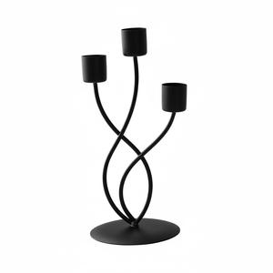 Candelabros de metal color oro rosa de alta calidad con 3 brazos, modernos en forma de U, para centros de mesa de boda, accesorio para mesa de comedor. - Product Image 2