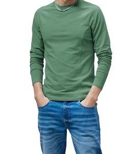 Camiseta de manga larga de moda para hombres hecha con el mejor material Low Moq Precio de fábrica Camisetas para hombres O-cuello Ropa casual - Product Image 1