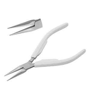 Precision 140mm Stainless Steel Needle <b>Nose</b> Plier <b>Long</b> Chain Smooth Jaws Spring White Plastic Crimping Fishing Jewelry Making - Product Image 1