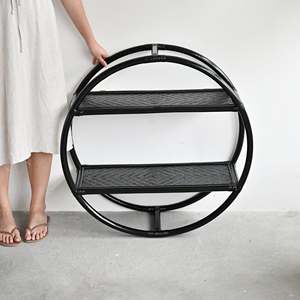 Modern rattan <b>wall</b>-<b>mounted</b> hanging <b>shelves</b> wholesale natural <b>shelf</b> <b>wall</b> hangings for room organization - Product Image 5