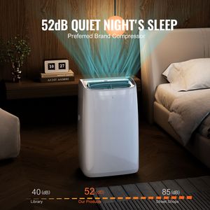 Condizionatore d'Aria Portatile da 14.000 BTU con Telecomando, Unità 3-in-1 per 550-700 Piedi Quadrati, Modalità Raffreddamento, Deumidificatore e Ventilatore Disponibile in Versione AU, UK, US - Product Image 2