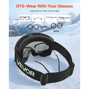 Men Women Youth <b>Ski</b> Goggles with Revo Coating Silver Mirror OTG Anti-Fog Cylindrical Lens TPU Frame-for Snow Sports - Product Image 5