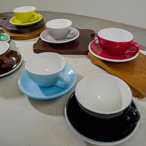 Customizable Stoneware Cappuccino Latte Cup and Saucer <b>Set</b> Hotel Cafe Restaurant <b>Coffee</b> Tableware Ceramic Tea <b>Mug</b> - Product Image 6