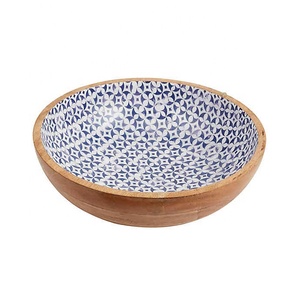 Centre de Table décoratif bol à fruits bol à salade bois naturel bois de mangue pour décoration de dessus de table bol de service - Product Image 5