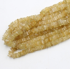 Cuentas de Citrino Lisas en Forma de Cuadrado Heishi a Precio Mayorista, Cuentas de Piedra Preciosa de Citrino Natural, Cuentas de Citrino en Forma de Rueda de 14 Pulgadas - Product Image 3