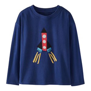 Sudadera Casual de Punto Francés para Niños, Cuello Redondo, Corte Holgado, Suave y Elástica, con Cuello Acanalado - Product Image 1