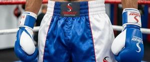 Pantalones Cortos de Boxeo para Hombre SUBWAY, Azul y Blanco, Cintura Elástica, Transpirables, de Poliéster, Corte Regular, para Todas las Temporadas, Ropa Deportiva - Product Image 2