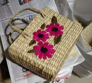 Handwoven Cane <b>Baskets</b> with Embroidery Sustainable Rattan Storage Organizer Artisanal Boho Home Decor Decorative <b>Basket</b> - Product Image 2