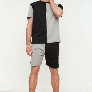 Ensemble short et t-shirt décontracté pour homme, 100% coton, séchage rapide, respirant, vêtements de loisirs d'été, 2 pièces - Product Image 4