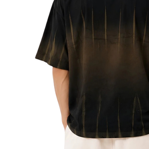 T-shirt homme noir à rayures verticales, manches courtes, col rond, coupe décontractée, effet vieilli, motif graphique, style streetwear décontracté, vente en gros - Product Image 4