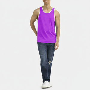 Camiseta sin mangas de algodón para hombre, de alta calidad, con logotipo personalizado al por mayor, para verano, para gimnasio, fitness, tallas grandes. - Product Image 5