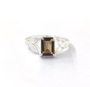 Handmade Boho Smoky <b>Quartz</b> <b>Ring</b> 3.7 Grams Beautiful Classic Style Gemstone Jewelry for Wedding Engagement - Product Image 1