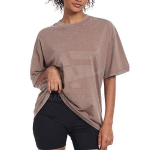 T-shirt moderne pour femmes, effet délavé, en coton doux, design léger, pour un style décontracté et urbain - Product Image 5