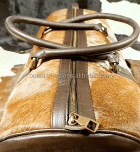Bolsa de Viaje de Cuero con Pelo, Diseño Personalizado, de Piel de Vacuno, con Cremallera, Ligera, Gran Capacidad, OEM, Venta al por Mayor - Product Image 4