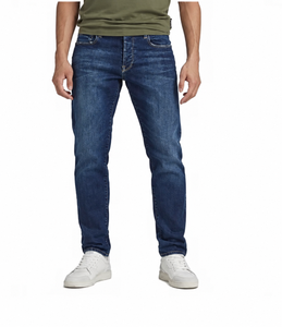 Jeans de Pierna Recta para Hombre, Tallas Grandes, Transpirables, Elásticos, Lavado Medio, Estampados, Casuales, Estilo Urbano, Venta al Por Mayor - Product Image 1