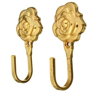 Modern Decorative Metal Floral Flower Branch <b>Wall</b> Hook Gold Vintage Metal Hanger Hook for Curtain Robe Towel Home Hardware - Product Image 5