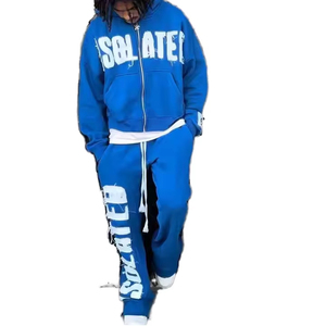 Ensembles de survêtements imprimés personnalisés pour hommes, ensembles deux pièces avec pantalon évasé, sweats à capuche, survêtements pour hommes - Product Image 1