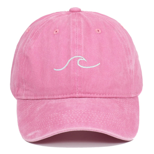 <b>Wave</b> Pattern Embroidered Baseball <b>Cap</b> For Men Women Vintage Washed Cotton Sun Hat Outdoor Sport Unisex - Product Image 1