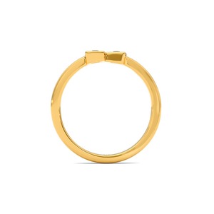 Bague géométrique minimaliste à double diamant en argent sterling 925 plaqué or pour femmes - Product Image 6