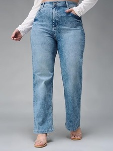 Women's Casual Denim Pants & Trousers-<b>Boot</b> Cut Mid Waist Knee Length Vintage Style Eco-Friendly Washable - Product Image 4