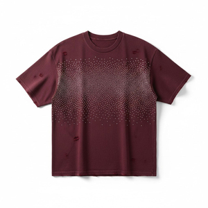 T-shirt en coton noir surdimensionné pour homme, manches courtes, col rond, jersey décontracté, couleur unie, lavage à l'acide, séchage rapide, écologique - Product Image 5