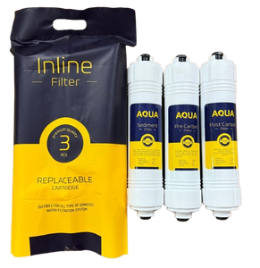Cartucho de Filtro en Línea SILVER, Filtro en Línea de 5 Micras PP Spun + Carbón 900 IV, Conexión a Presión, 2500 Galones de Vida Útil, Repuesto para Purificador RO - Product Image 1