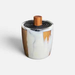 Quemador de Incienso Redondo de Resina y Madera Hecho a Mano, Soporte para Bakhoor, Difusor Aromático Mabkhara para Decoración del Hogar por Wonder Overseas - Product Image 4