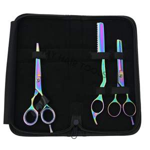 Kit de tijeras de peluquería profesional con tijeras para cortar el cabello, tijeras de entresacar y cuchilla de estilismo – Juego de herramientas de peluquería de acero inoxidable para salón - Product Image 6