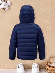 Veste d'hiver matelassée de haute qualité pour enfants, bleu marine, à capuche, pour garçons, filles et tout-petits - Product Image 2