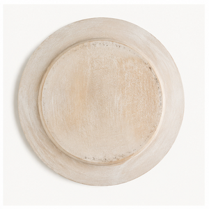 Assiette de présentation ronde en bois artisanale avec bordure rustique cousue, en bois de manguier, pour décoration de mariage et de salle à manger de style campagnard - Product Image 4