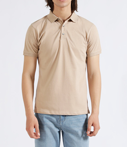 เสื้อโปโลผู้ชายแขนสั้นทรงหลวม ผ้าฝ้ายถัก 100%  ลายเรียบ  โลโก้แบบกำหนดเอง  สไตล์โดดเด่น - Product Image 1