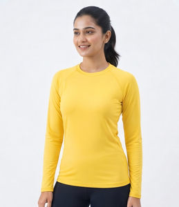 <b>Women</b> Long Sleeve Rash Guard 100% Polyester Quick Dry Breathable Sportwear <b>Swim</b> Top Ladies Gym Fitness Wear Athletic Fit Top - Product Image 3