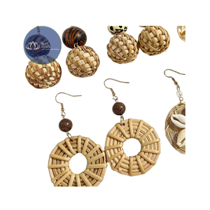 BEST SELLER Glory Sustainable Eco Friendly Rattan Earring – Hand Woven Straw Drop Earrings for Women - Product Image 1
