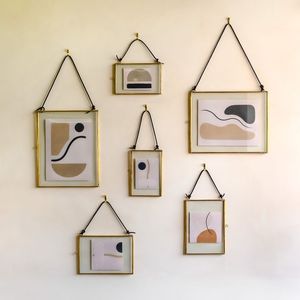 Home Decor Glass & Metal Hanging Picture <b>Frame</b> for <b>Wall</b> Decoration, with 2 Sides Glass Customized Decorative <b>Frames</b> - Product Image 3
