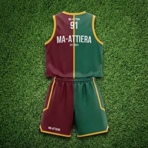 Ensemble de maillot et short de basket-ball personnalisé MA-ATTIERA, sublimé, respirant, sans manches, uniforme de sport - Product Image 5