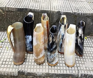 Handmade Buffalo Horn Viking Drinking Horn <b>Mug</b> New Design for Beer and Coffee from India - Product Image 1