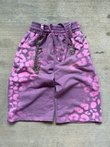 Custom Logo Baggy Sweat Shorts High Quality Wholesale Fleece Bottoms With Washed <b>Animal</b> <b>Pattern</b> Effect - Product Image 1