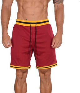 Shorts de basket vintage streetwear, broderie Tackle, impression personnalisée, double maille, rétro, pour hommes, directement de l'usine - Product Image 3