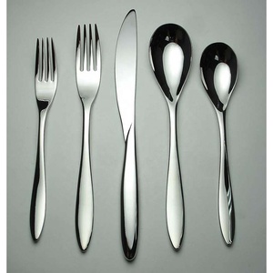 Gran oferta de cubiertos modernos, mango martillado de resina transparente azul, juego de cubiertos con mango de forma increíble Chapado en plata de acero inoxidable - Product Image 3