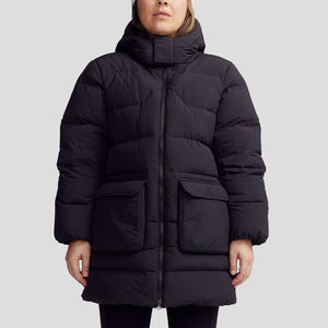 Chaqueta de plumón impermeable y cortavientos para mujer, gruesa, de invierno, con capucha, para exteriores, talla grande, al por mayor, abrigo acolchado cálido - Product Image 2