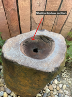 Ensemble de fontaine à eau moderne à 3 niveaux en colonnes de basalte - Fontaine de jardin en pierre naturelle avec déversoir pour décoration paysagère extérieure