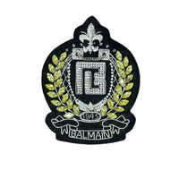 Écusson brodé 3D personnalisé motif étoile avec fil doré, à coudre sur tissu, style simple pour sacs et vêtements