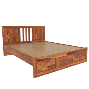 Cia Industries Indian Rosewood Solid Wood Adjustable <b>Platform</b> <b>Bed</b> King Queen Size Traditional Design Soft Headboard <b>Storage</b> - Product Image 3