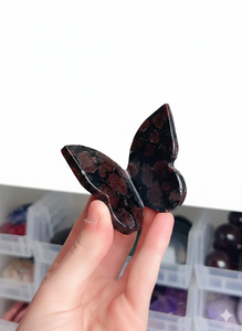 Papillon volant en cristal de grenat de haute qualité, pierre de guérison, ailes sculptées en 3D, décoration intérieure, vente en gros - Product Image 3