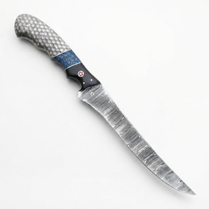 Custom Forged Damascus Steel Fillet <b>Knife</b> Fishing Kitchen Outdoor <b>Boning</b> <b>Knife</b> with Honeycomb Resin <b>Handle</b> Wholesale - Product Image 3