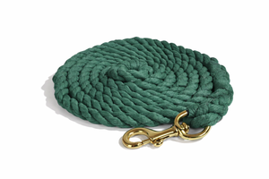 Cotton Horse Lead Rope Braided Equine Leading Rope with Solid Brass Snap for Training and Riding - Product Image 1