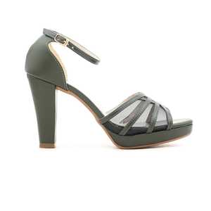 Sandale à talon formelle verte FR4977 - Product Image 2