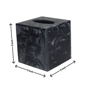 Caja de pañuelos de resina azul de lujo, cubierta decorativa cuadrada para pañuelos, efecto mármol moderno, organizador de mesa para el hogar, baño u oficina - Product Image 5