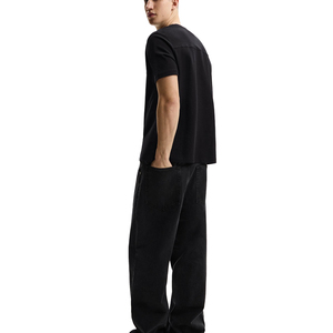 Camiseta de Manga Corta para Hombre, Cuello Redondo, Color Negro, Corte Regular, Informal, de Algodón Jersey, Lisa - Product Image 2